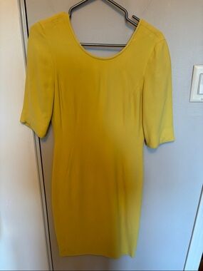 Louis Feraud Mustard Yellow Midi Dress